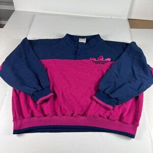 VTG 70s Adidas Sweatshirt Extra Large Boxy Purple Faded Color Block Crewneck